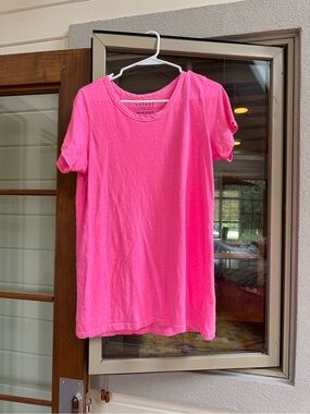 Velvet Bright Hot Pink Short Sleeve Crewneck Tee